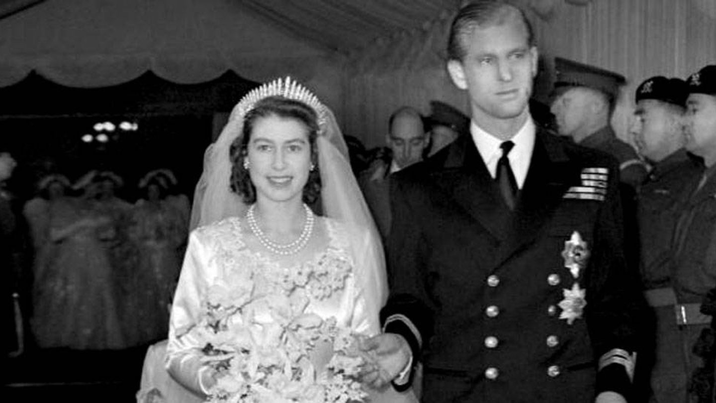 La boda de la reina Isabel con el duque de Edimburgo. (EFE)