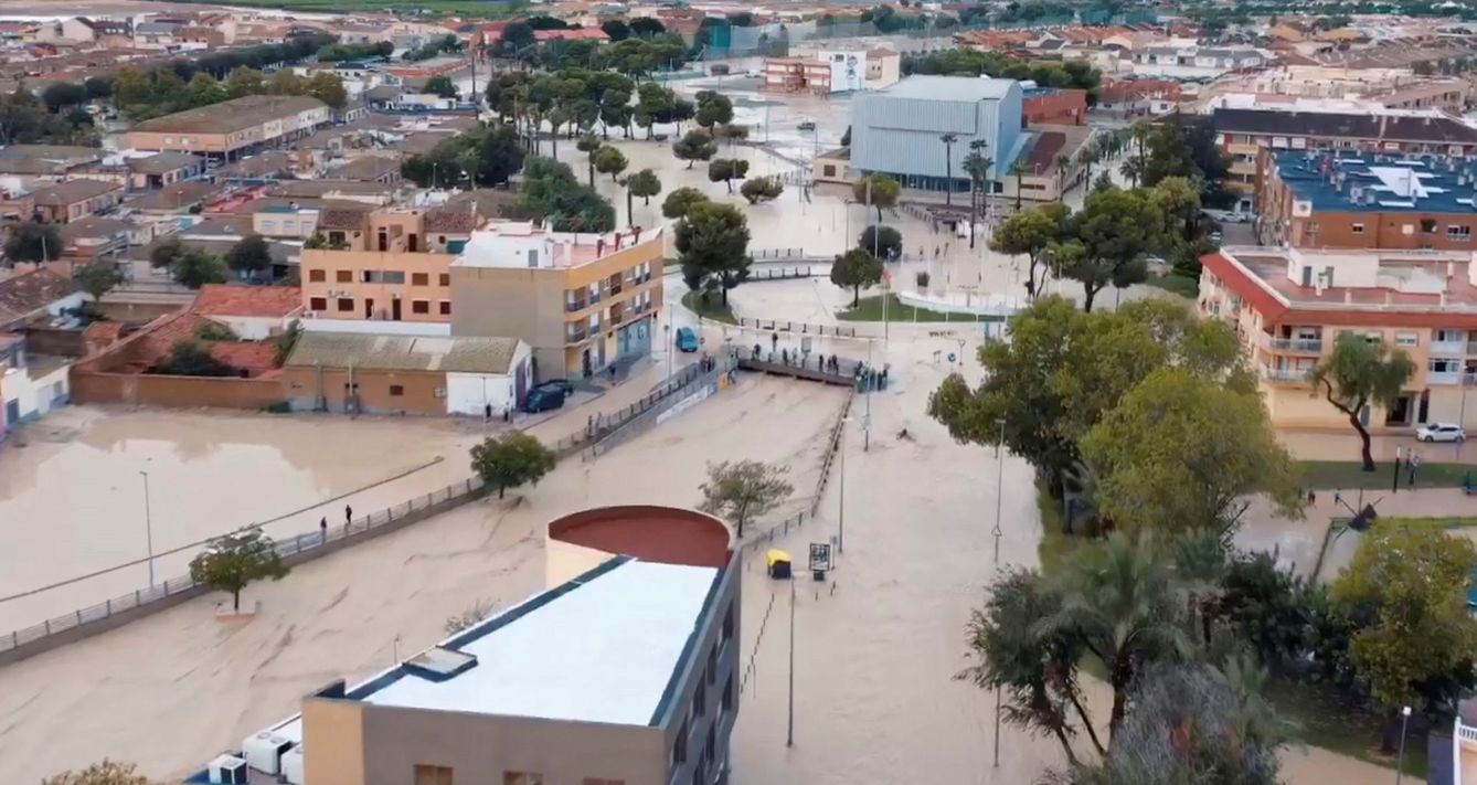 Imagen de las graves inundaciones de Torre Pacheco, Murcia, en 2019. (EFE/Ayto. Torre Pacheco)