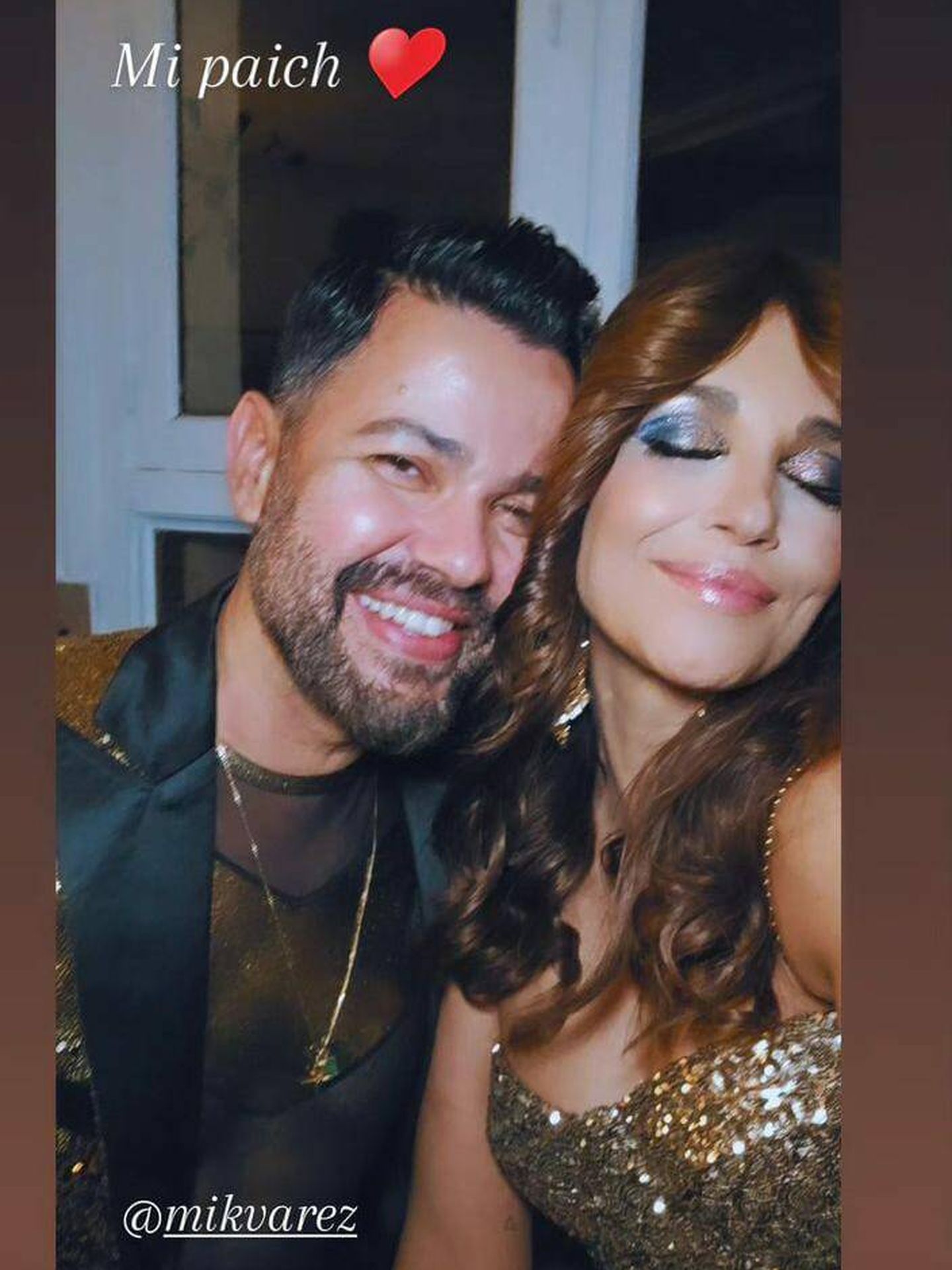 Paula Echevarría y su maquillador, Miguel, en la fiesta de cumpleaños de este. (Instagram/@pau_eche)