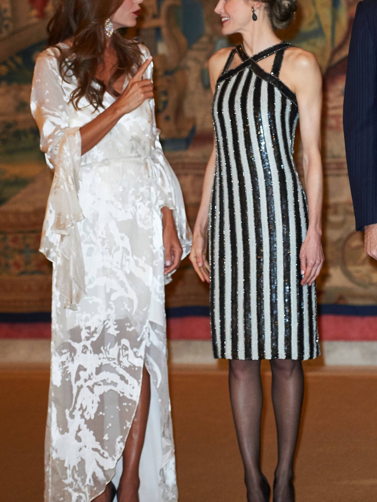 Juliana Awada y la reina Letizia en El Pardo en 2017.