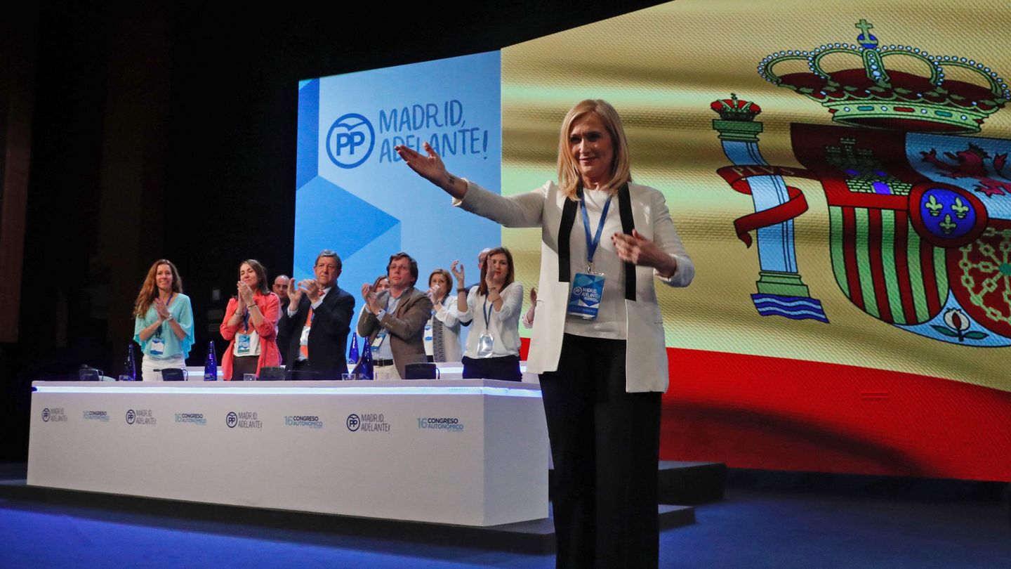 Cristina Cifuentes, cuando fue elegida presidenta del PP de Madrid en marzo de 2017. (EFE)