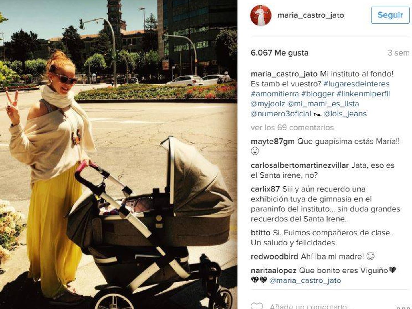María Castro pasea con su bebé.
