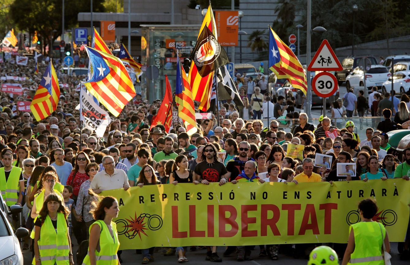 Manifestación en Sabadell contra la detención de los miembros de los CDR. (EFE)