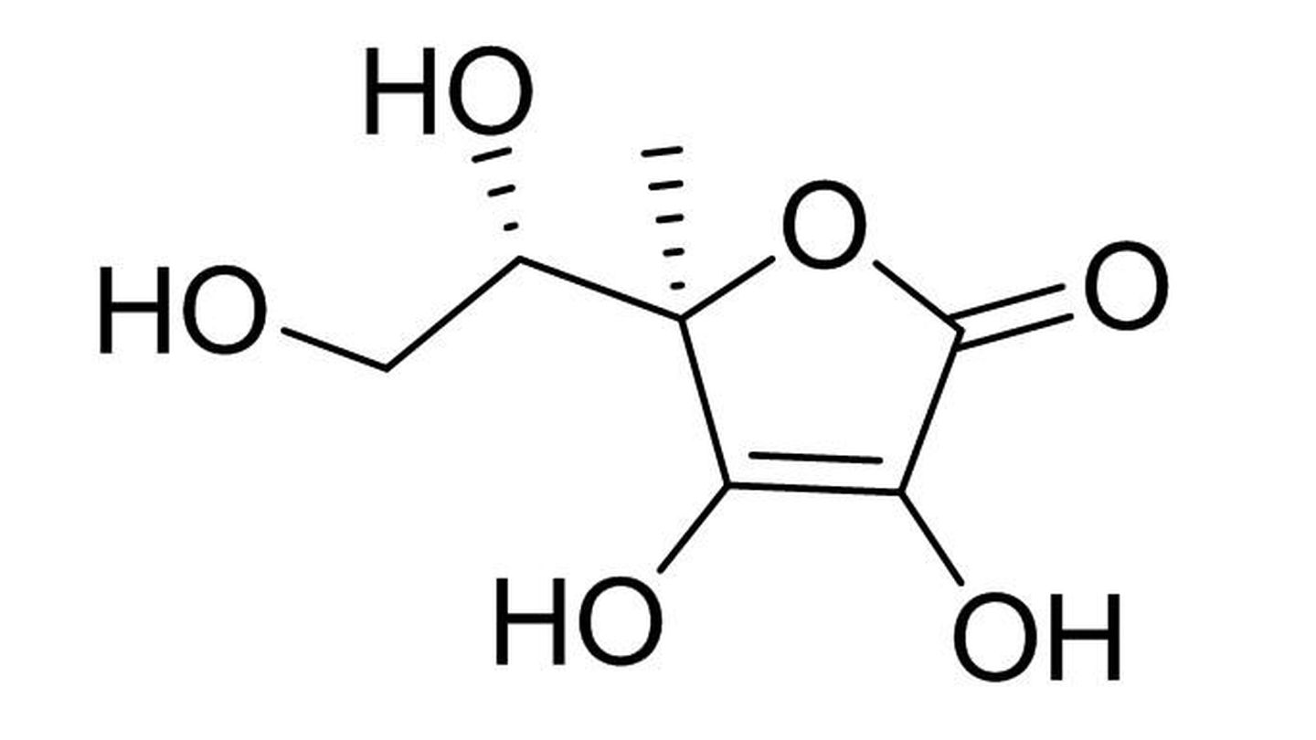 Estructura molecular del ácido ascórbico