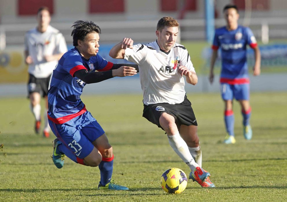 Foto: Imagen del partido disputado entre la selección de la AFE y el Shanghai Shenhua 