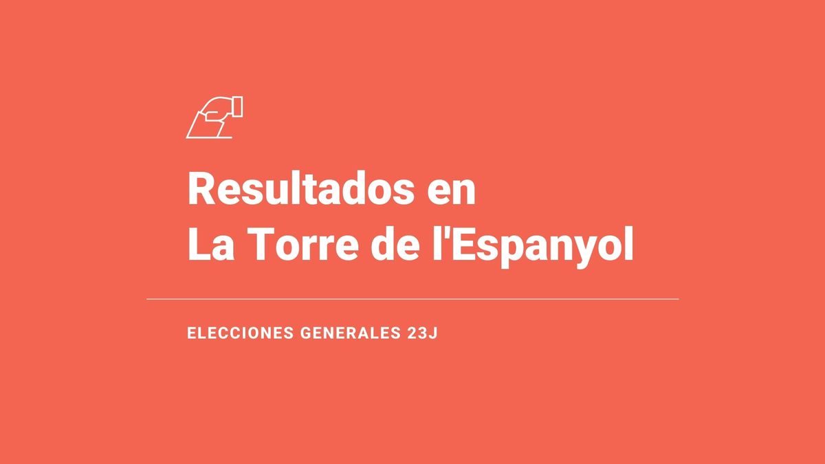 Resultados en La Torre de l'Espanyol: votos y número de escaños de las elecciones generales 2023, en directo