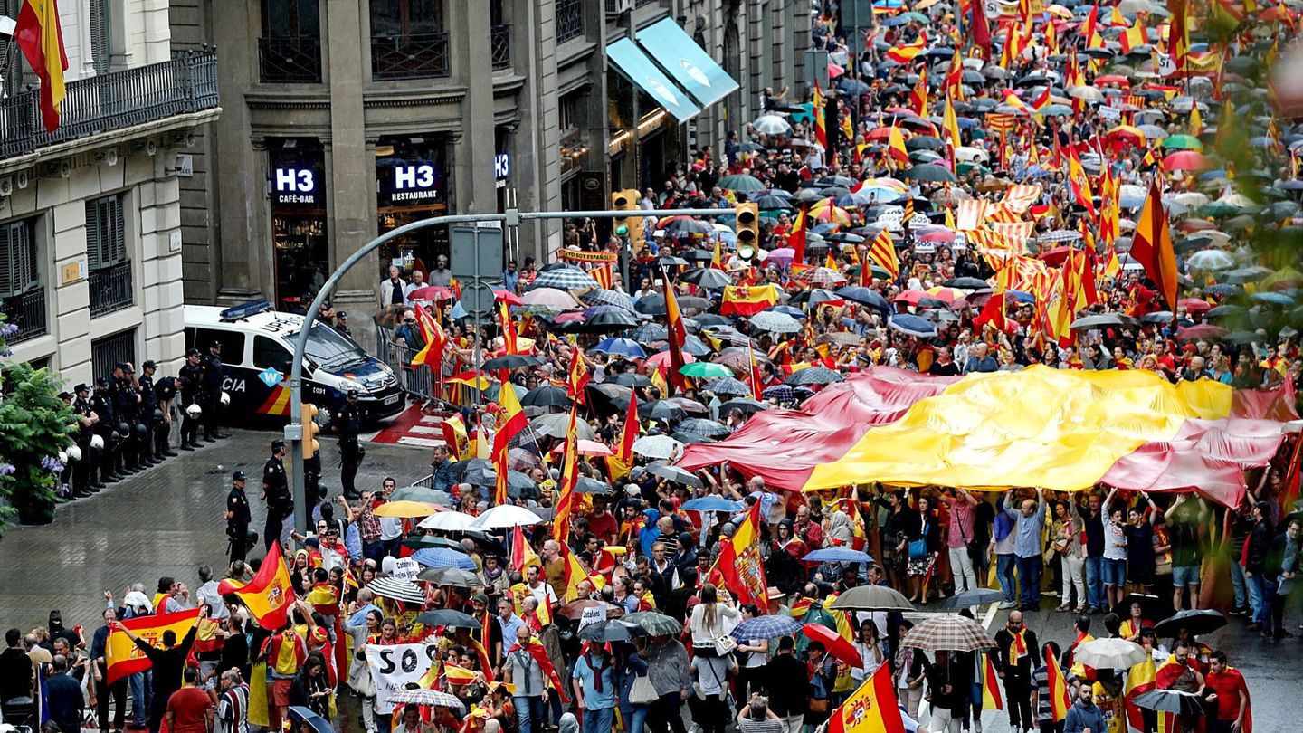 La manifestación convocada por el movimoento De España y Catalanes la semana pasada. (EFE)