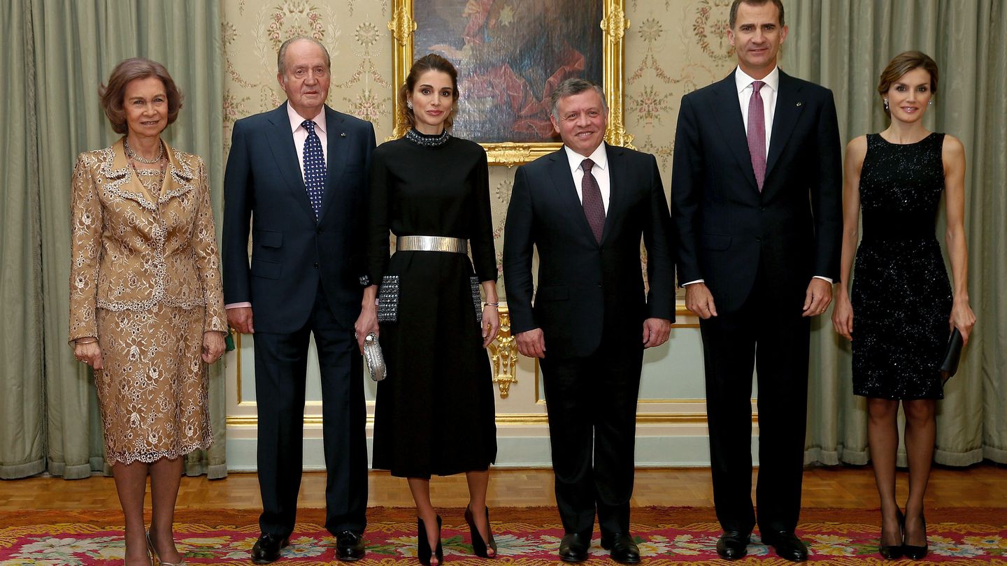 Las familias reales de España y Jordania, en Madrid durante su visita de 2015. (EFE)