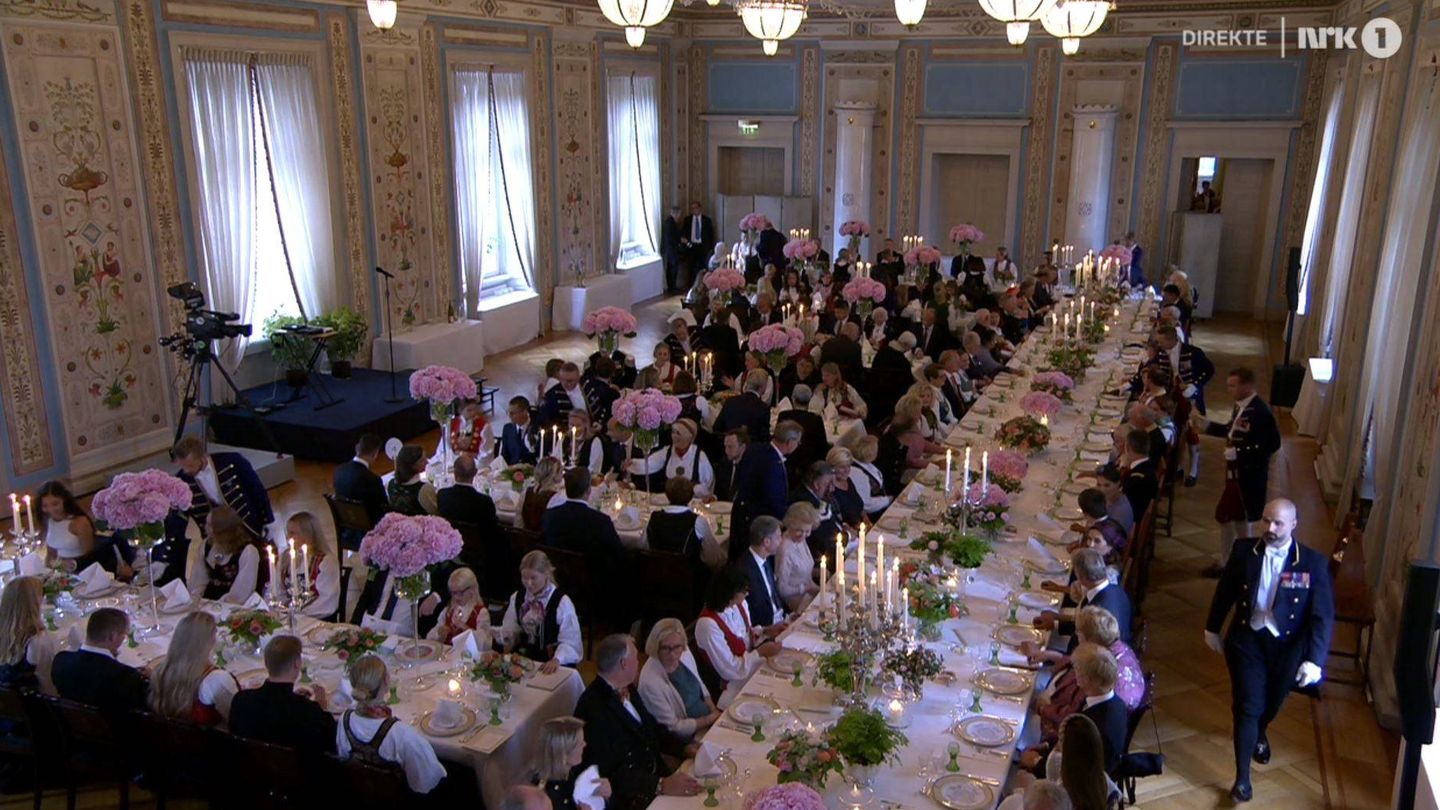 Vista del salón donde se celebra el banquete. (NRK)