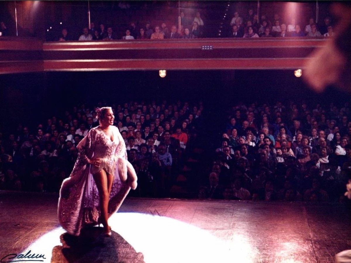 Foto: Lina Morgan en una actuación en el Teatro La Latina 