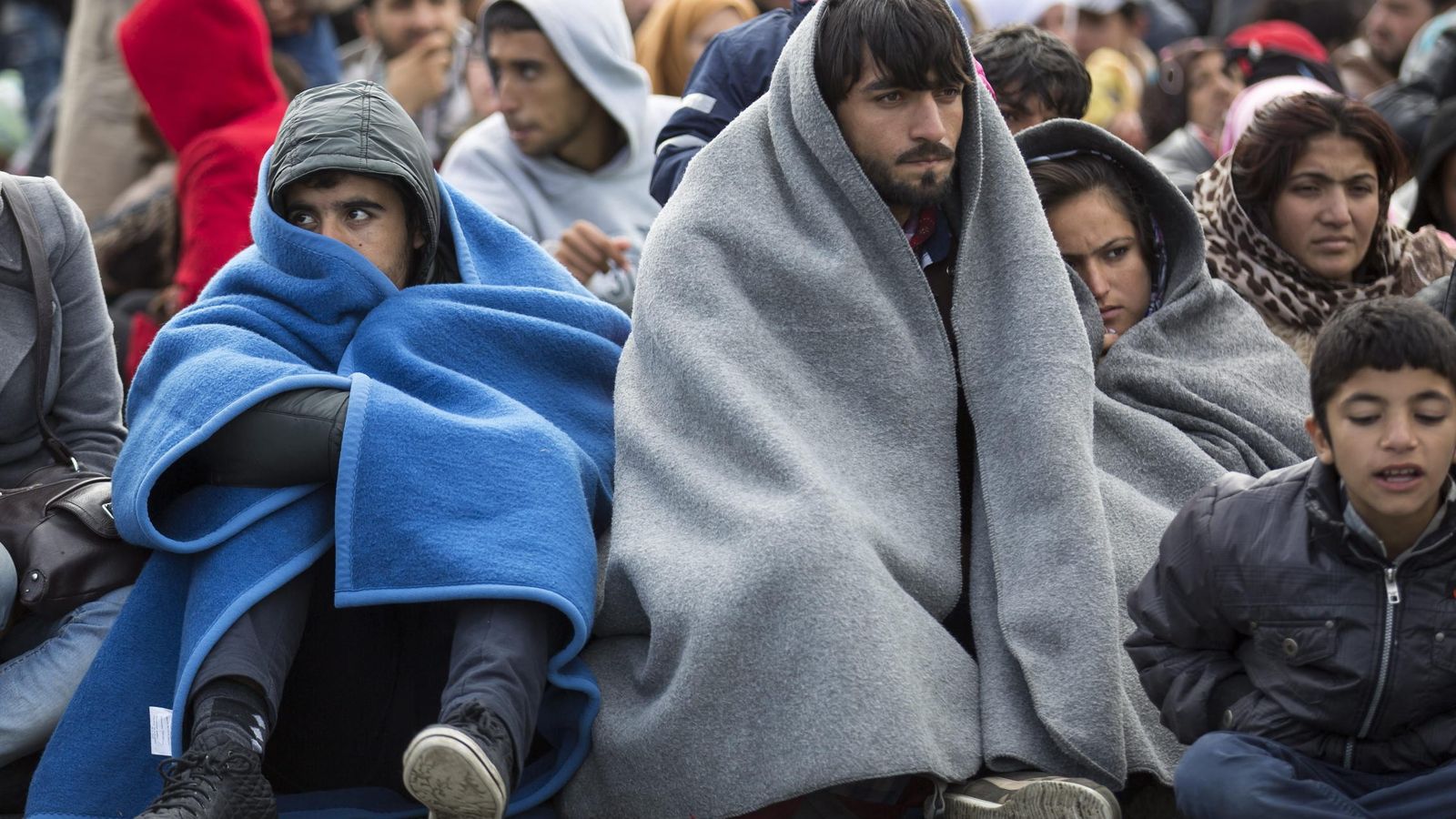 Foto: Varios inmigrantes esperan en la frontera entre Eslovenia y Austria. (Efe)