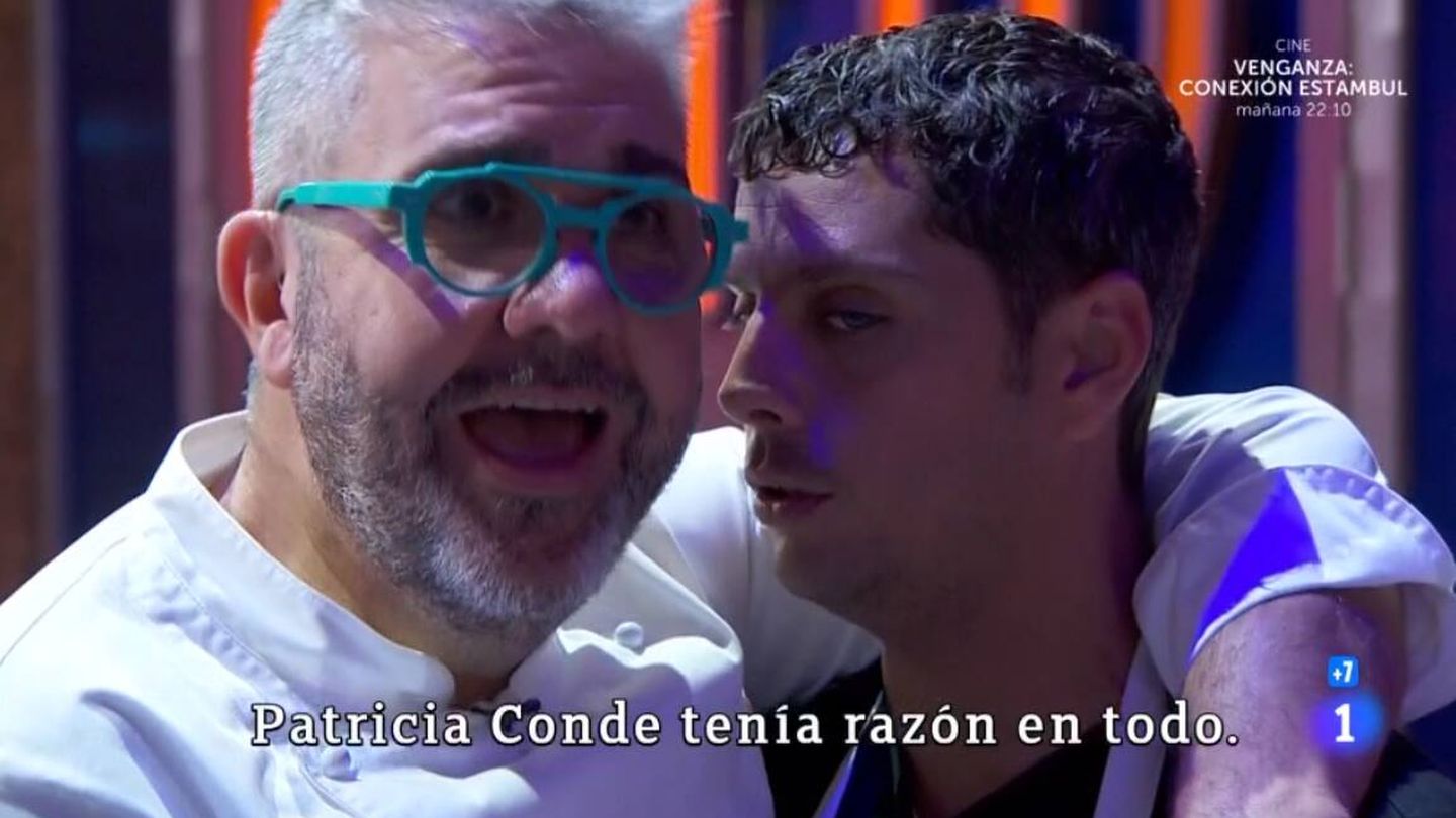 Eduardo Casanova junto a Florentino Fernández en 'MasterChef Celebrity'. (RTVE)