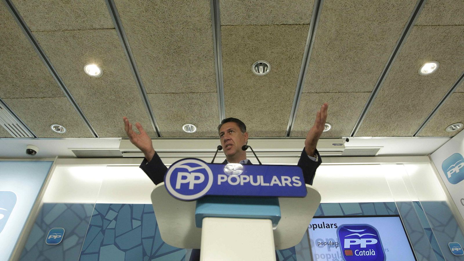 Foto: El líder del PPC en el Parlament, Xavier García Albiol, durante una rueda de prensa ofrecida en Barcelona. (Efe)