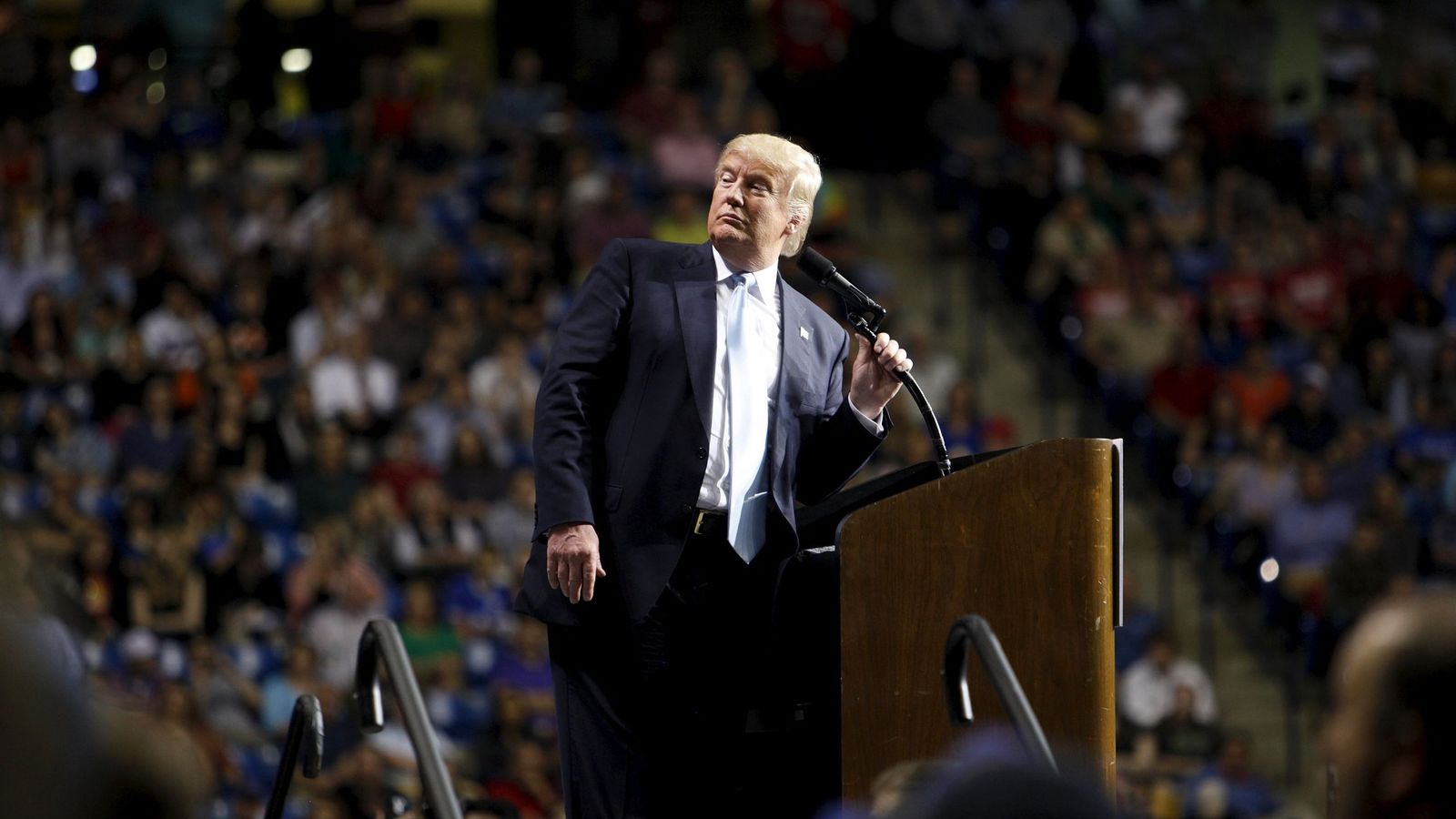 Foto: El candidato a la nominación republicana Donald Trump durante un mitin en Fayetteville, Carolina del Norte, el 9 de marzo de 2016. (Reuters)  