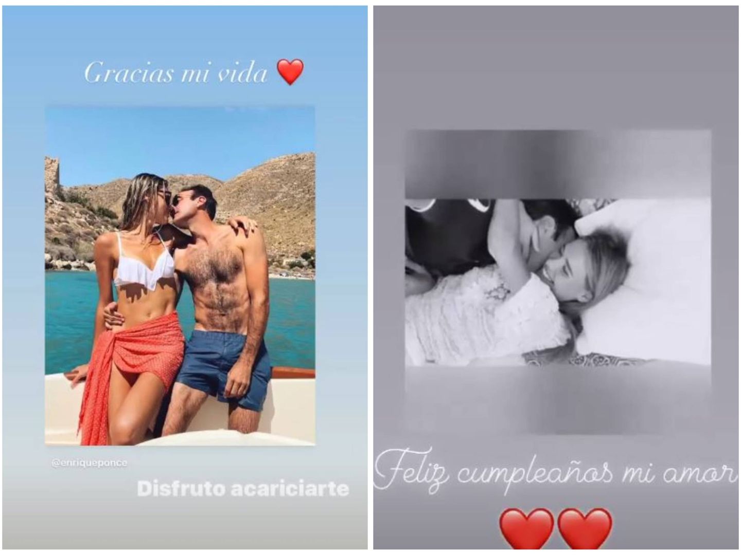 Stories de Ana Soria y Enrique Ponce en Instagram. (Redes sociales)