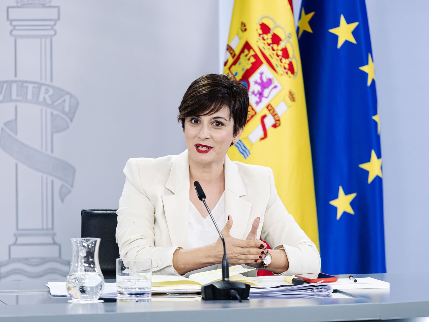 Isabel Rodríguez, ministra de Vivienda, en una rueda de prensa. (Europa Press/Carlos Luján)
