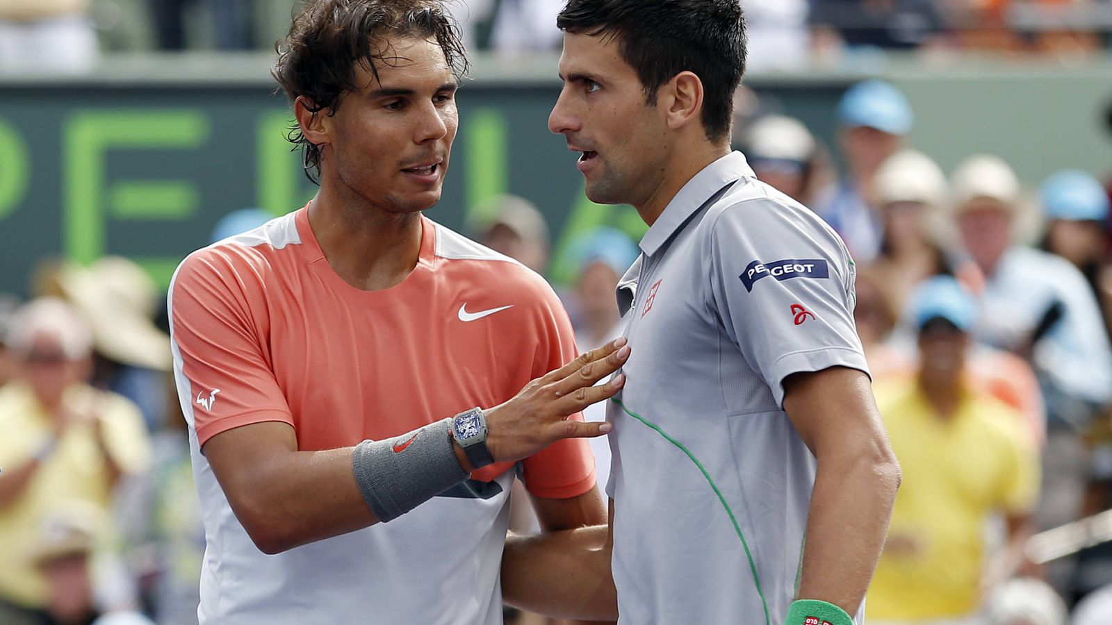 Foto: Rafa Nadal y Novak Djokovic en el Masters de Miami. (Reuters)