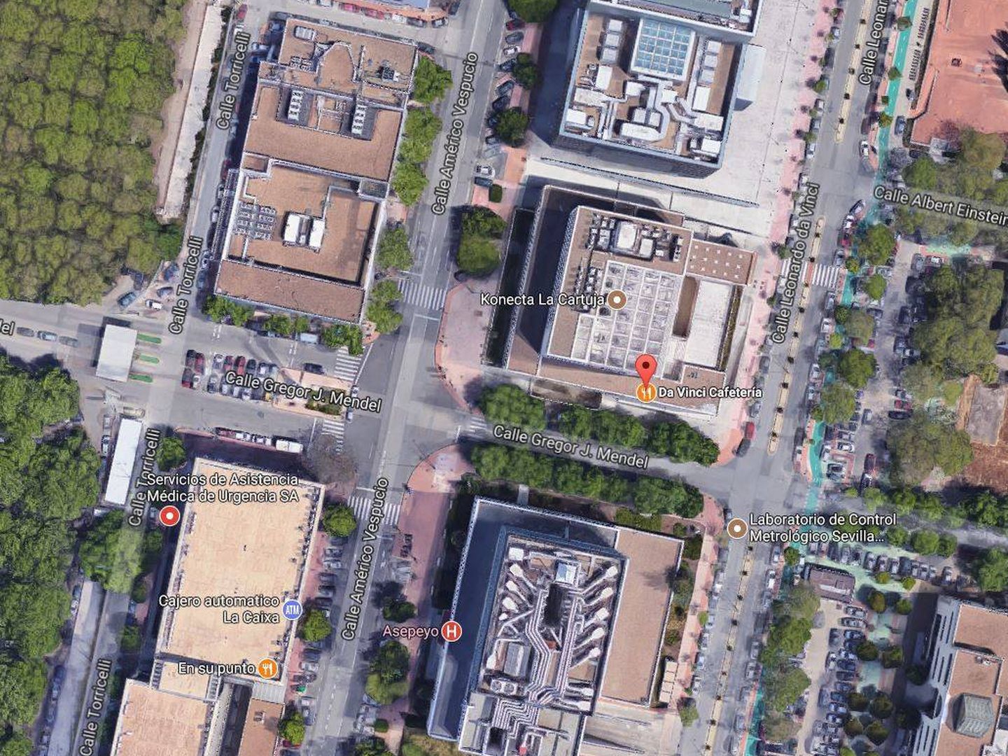 Vista aérea del edificio del Litri en Sevilla. (Google)