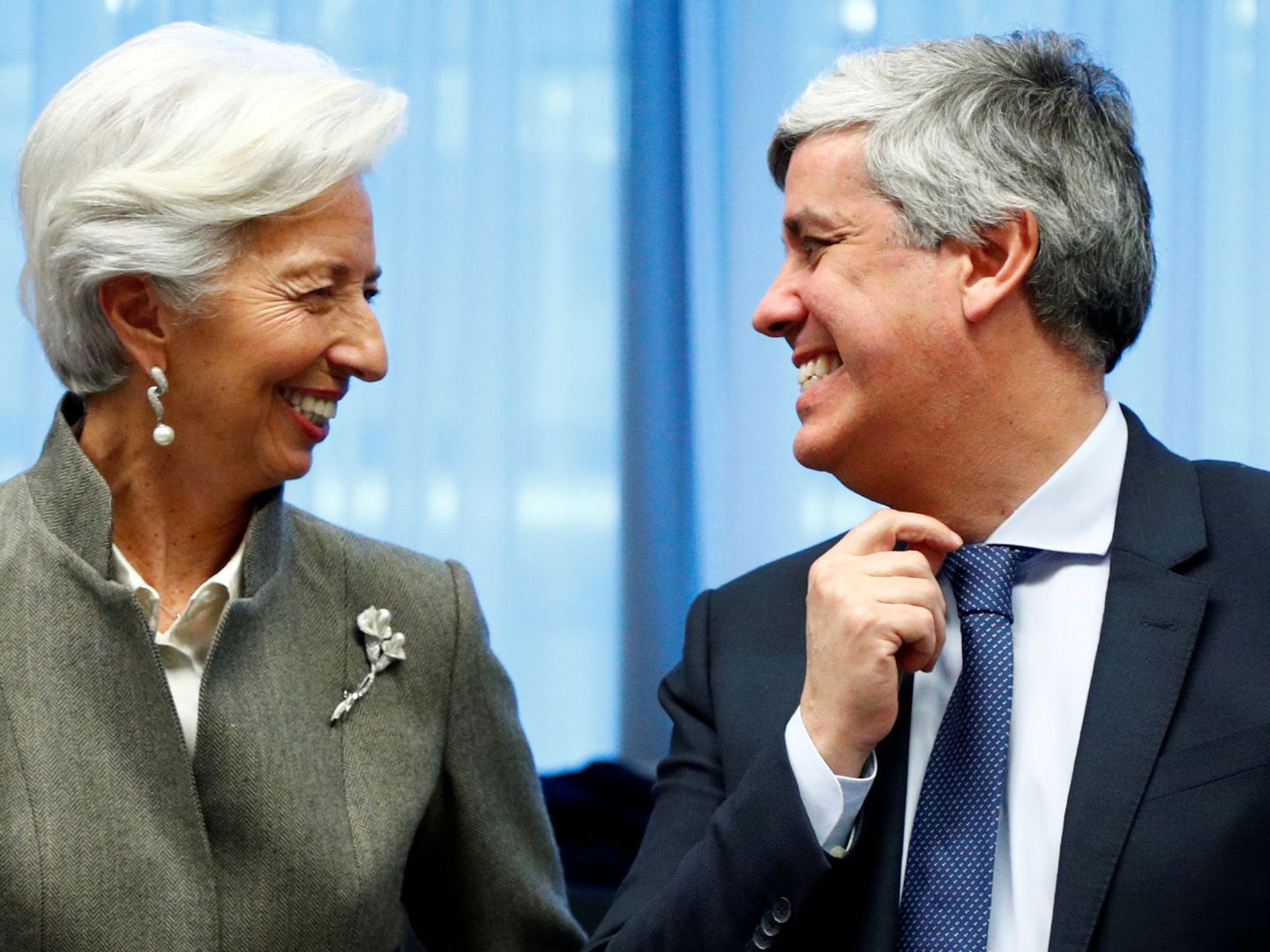 Lagarde junto al presidente del Eurogrupo. (Reuters)