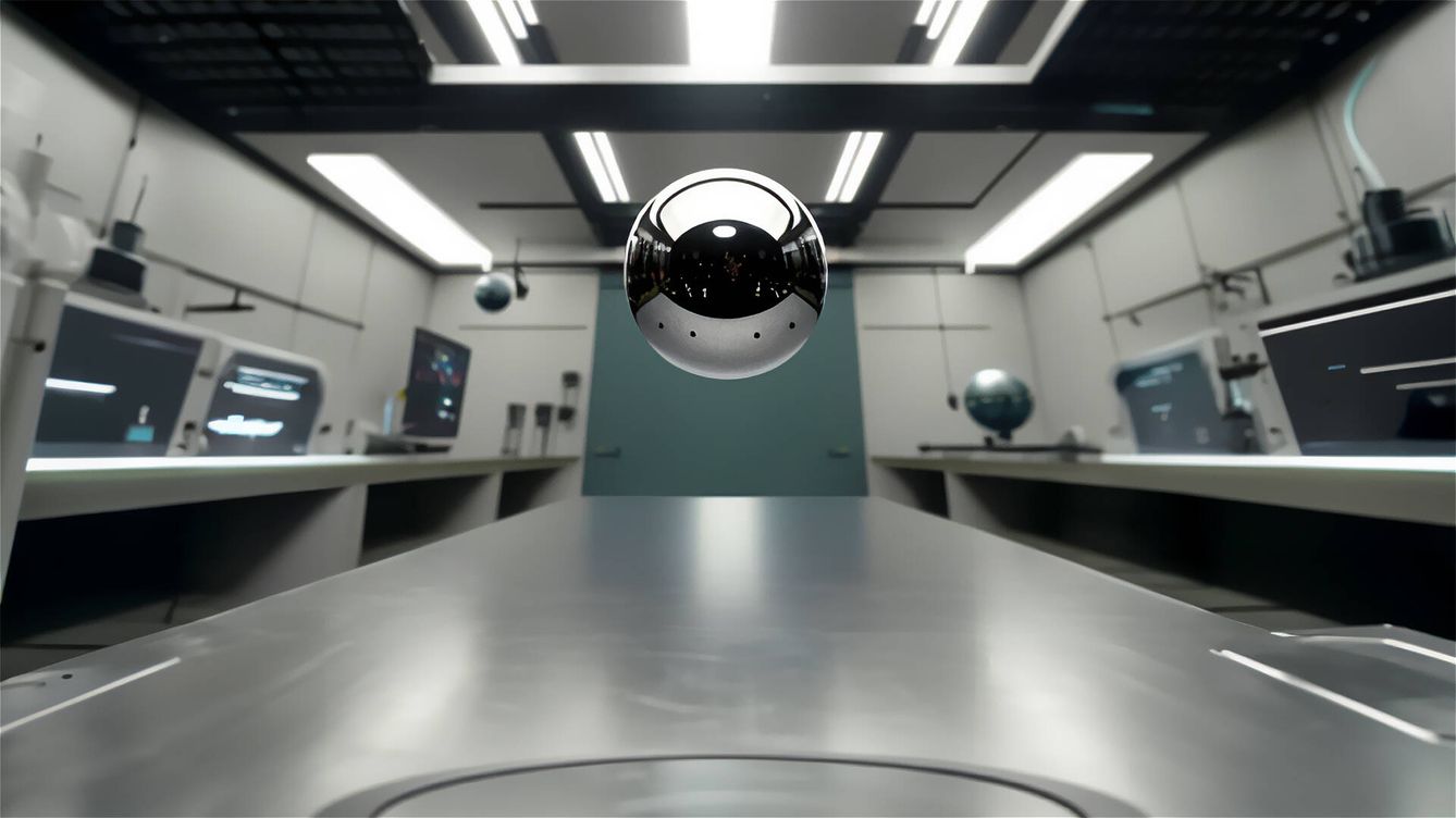Foto: Ilustración de inteligencia artificial de una esfera de neodimio flotando. (Inteligencia artificial/Novaceno)