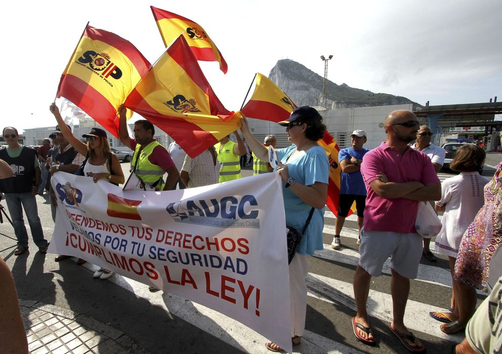 Foto: Protestas en Gibraltar (EFE)