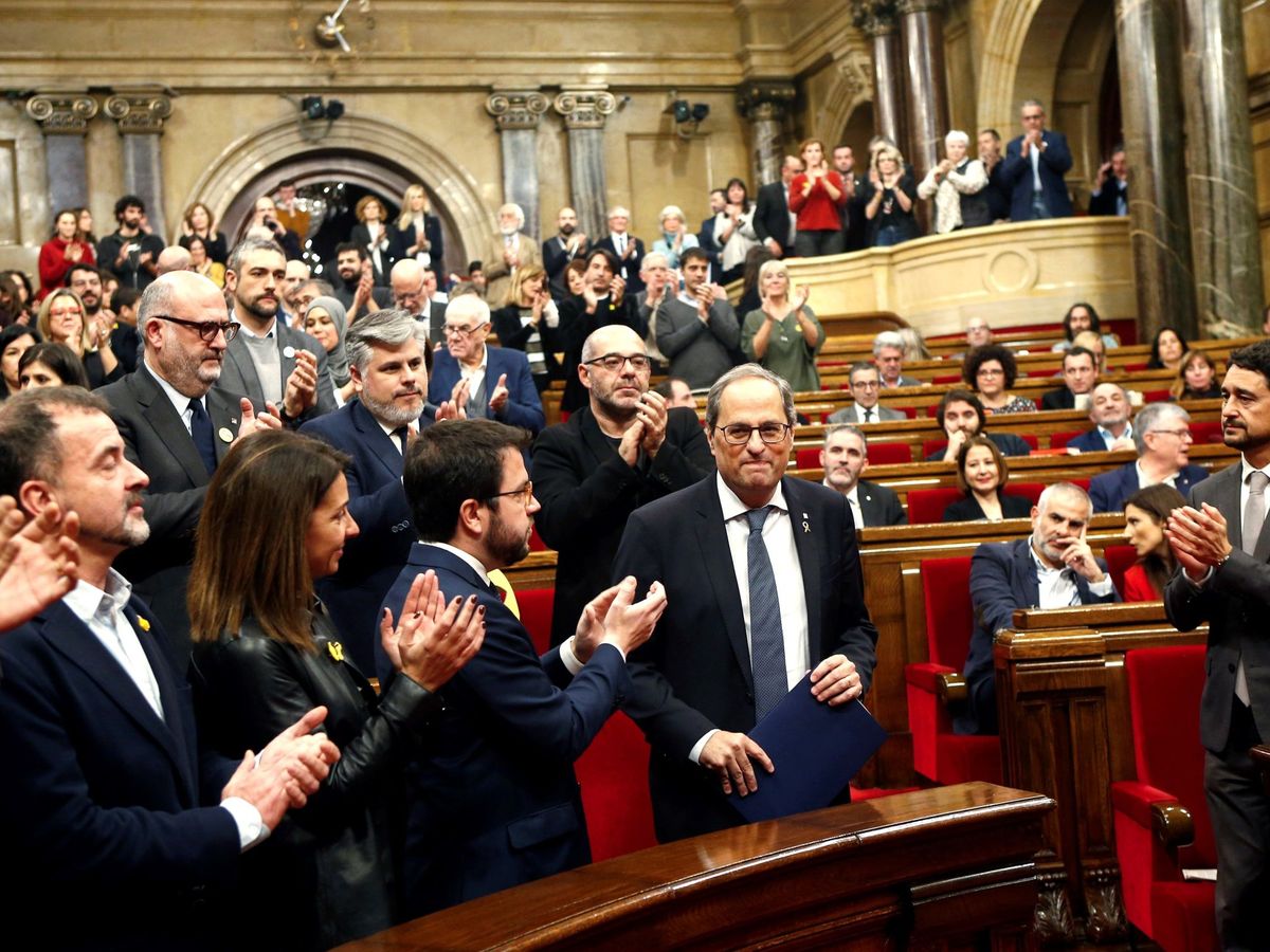 Foto: El presidente de la Generalitat de Cataluña, Quim Torra, en un pleno extraordinario del Parlament. (EFE)