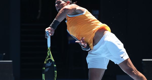 Foto: Rafa Nadal durante su primer partido en el Abierto de Australia. (EFE)