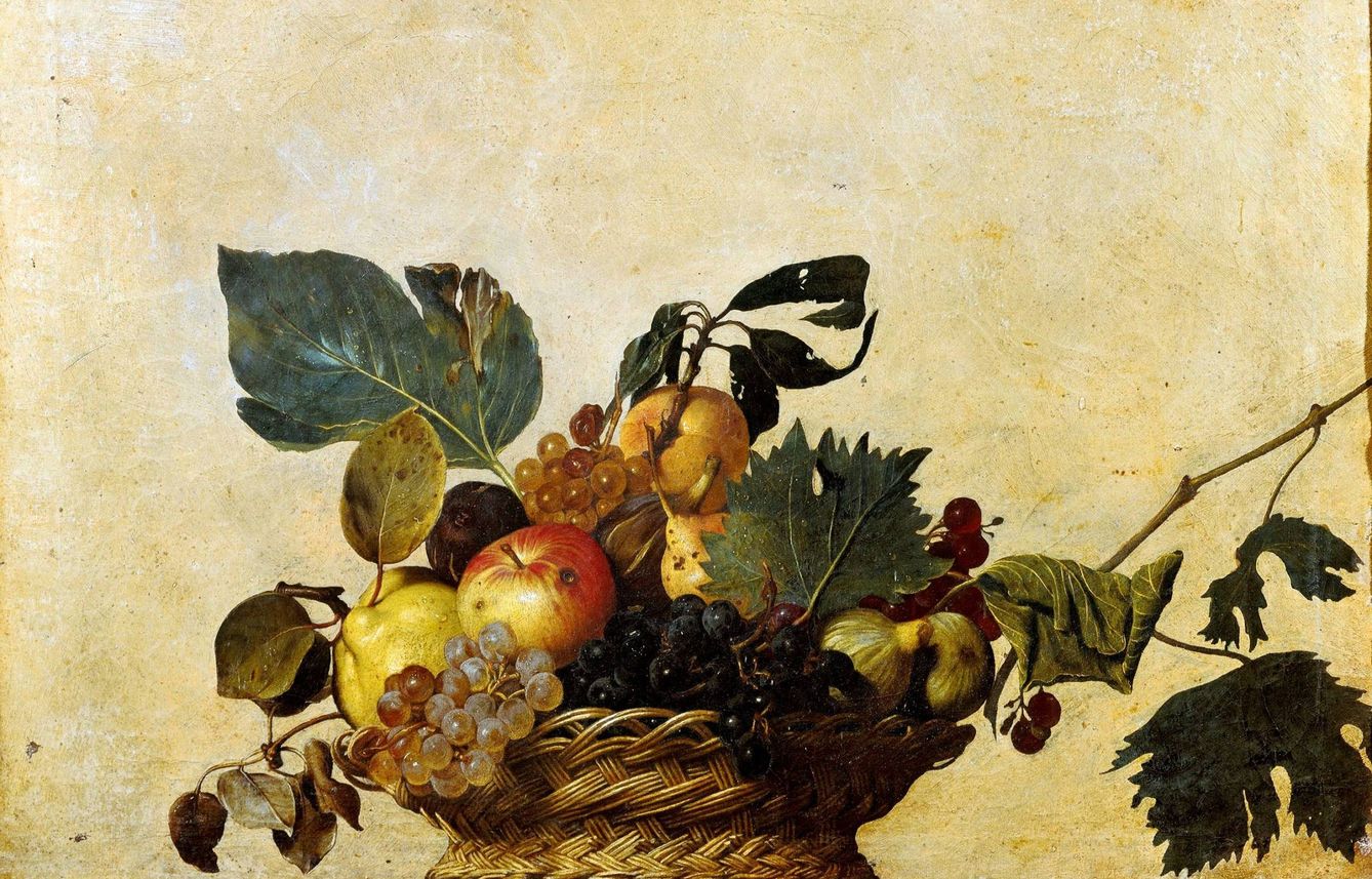 'Cesta de frutas', Caravaggio, 1599. Pinacoteca Ambrosiana.