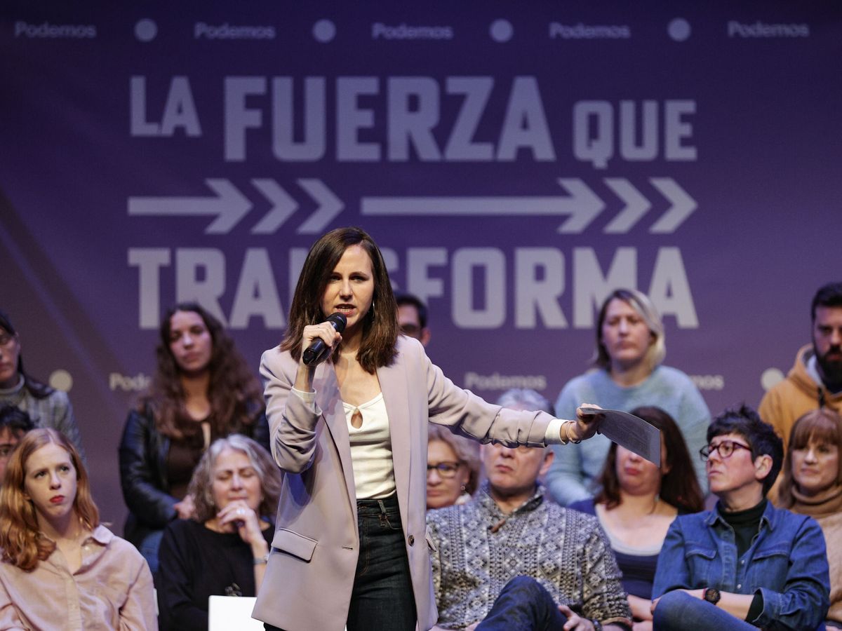 Foto: Ione Belarra, en un acto de Podemos en Valencia. (EFE/Manuel Bruque)