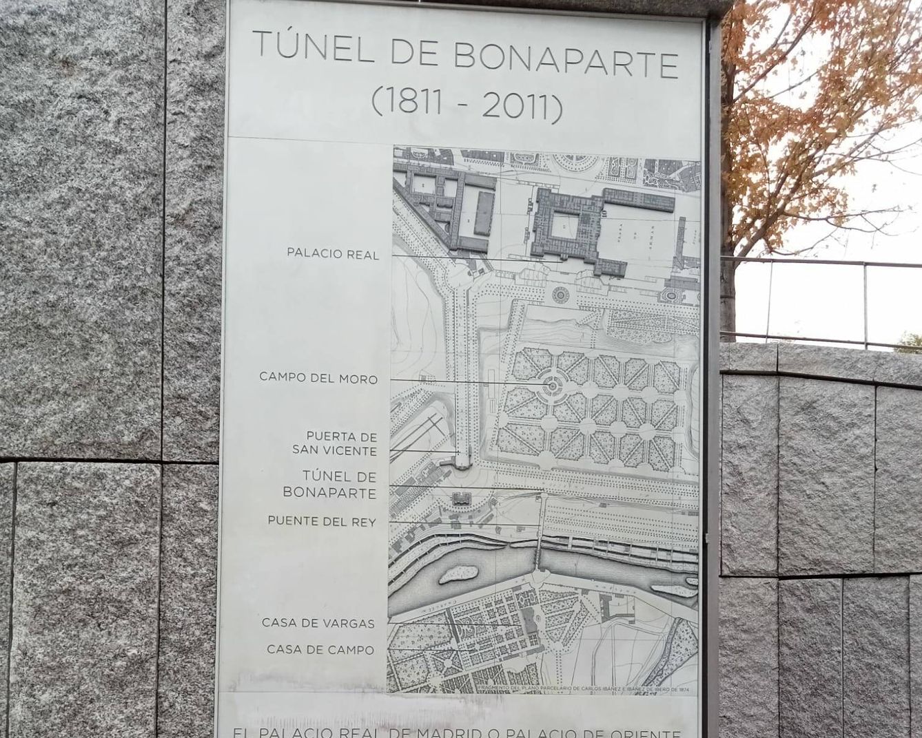 Reseña informativa en el entorno del túnel. (AYUNTAMIENTO DE MADRID)