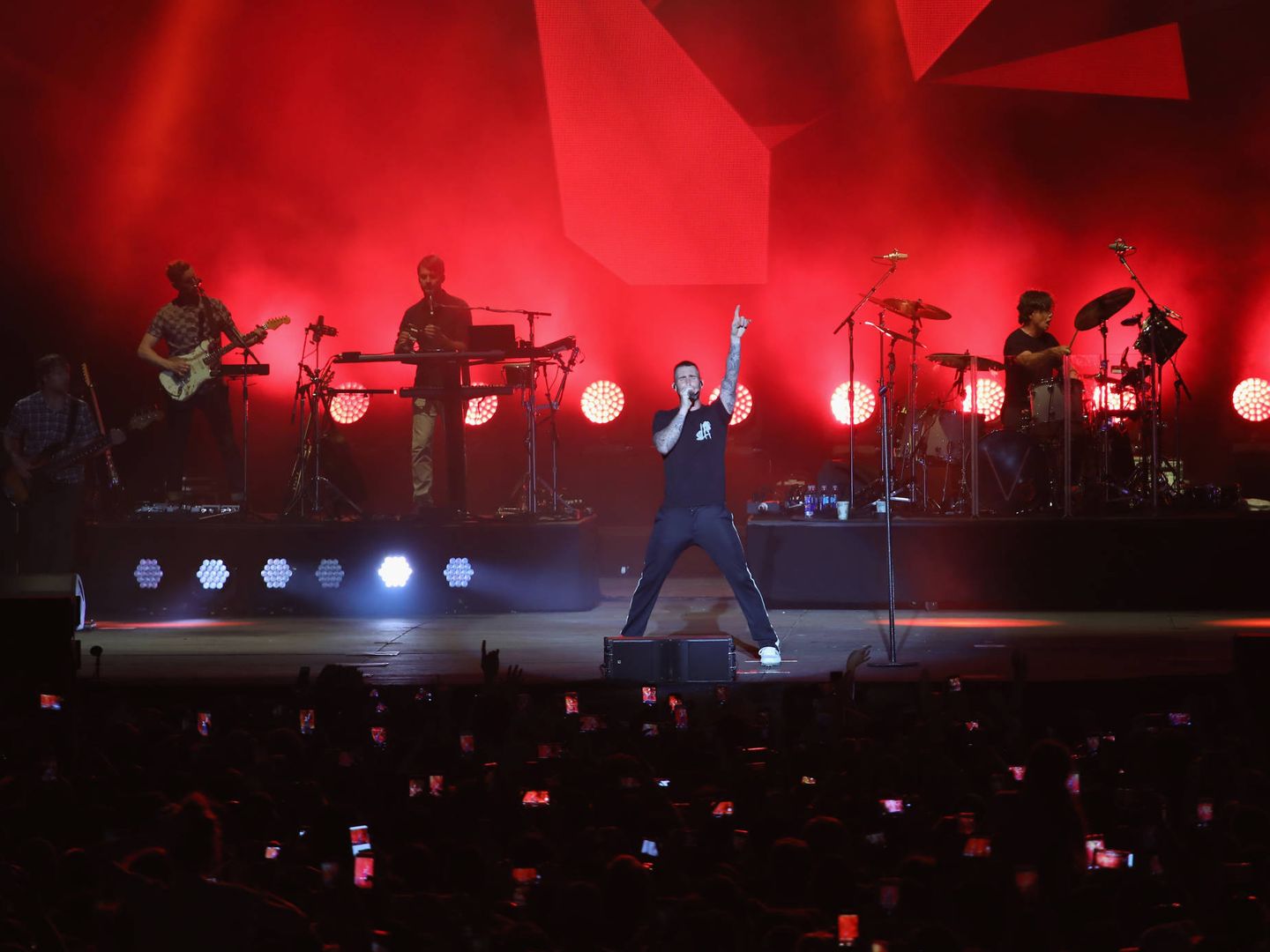 Maroon 5 en concierto (Rick Kern/Getty Images).