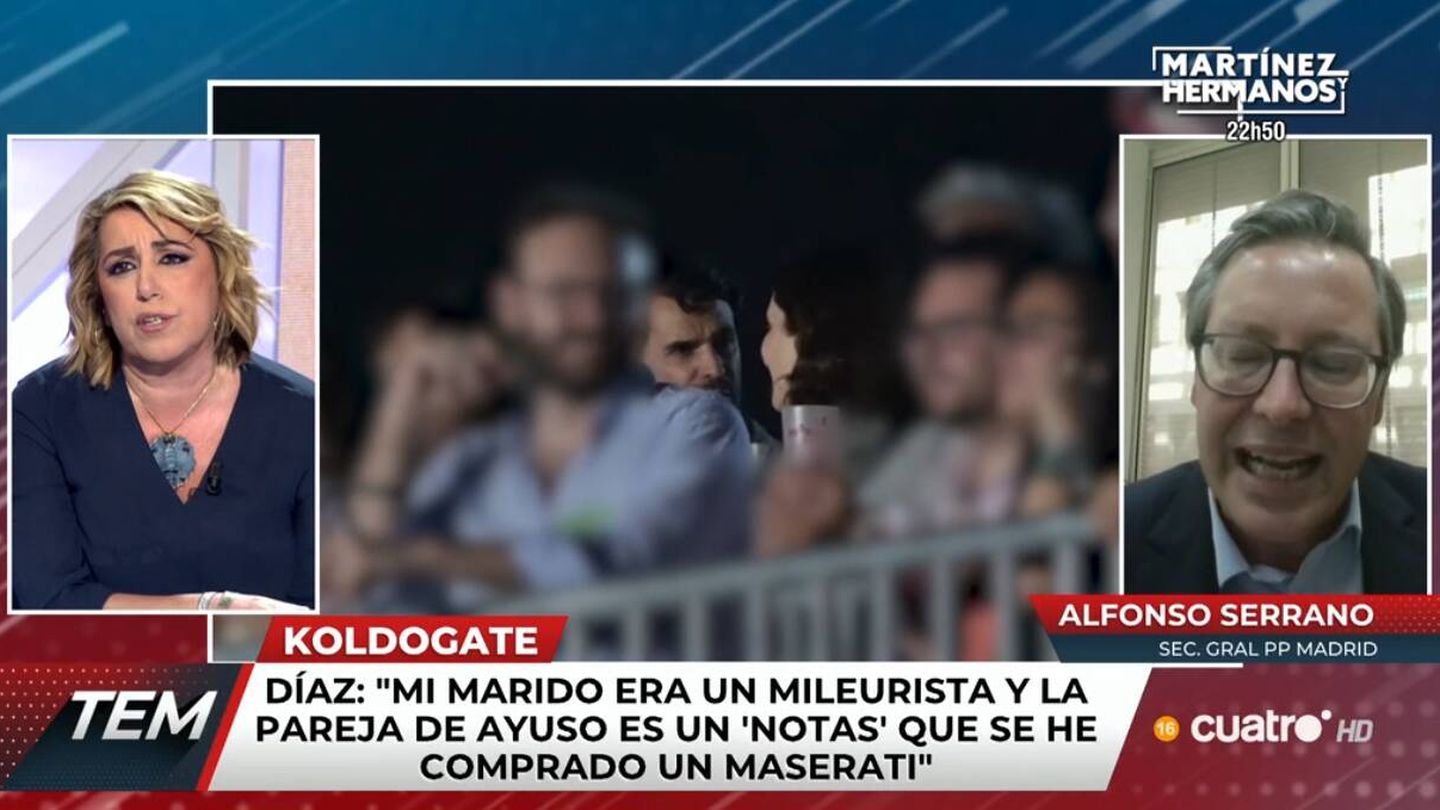 Susana Díaz y Alfonso Serrano en 'Todo es mentira'. (Mediaset)