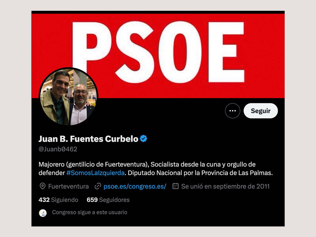 Foto: Encabeza de la cuenta de Twitter de Juan Bernardo Fuentes Curbelo.