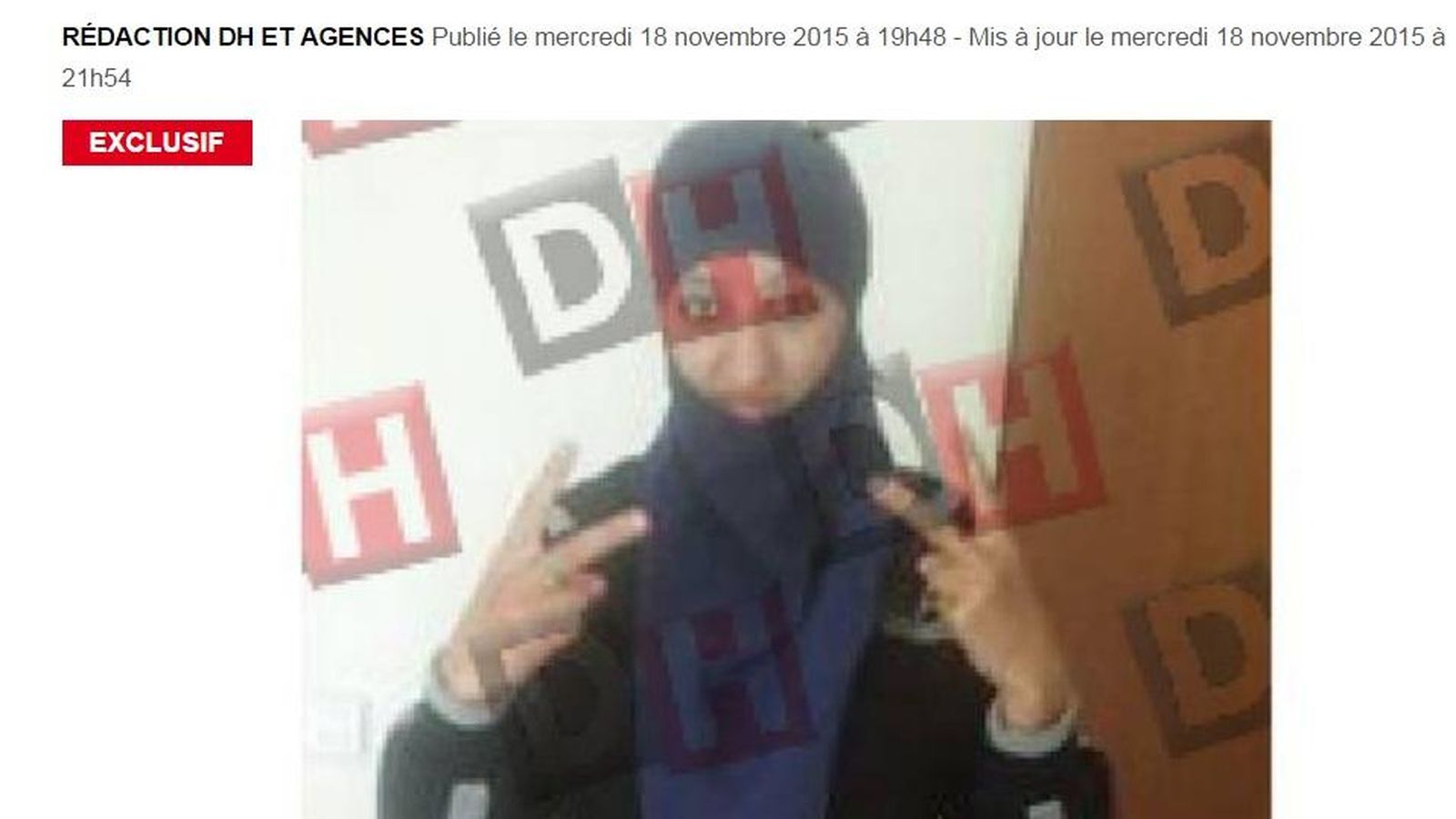 Foto: El diario belga 'La Dernière Heure' publica en exclusiva una foto de Hasna Aitboulahcen (dhnet.be)