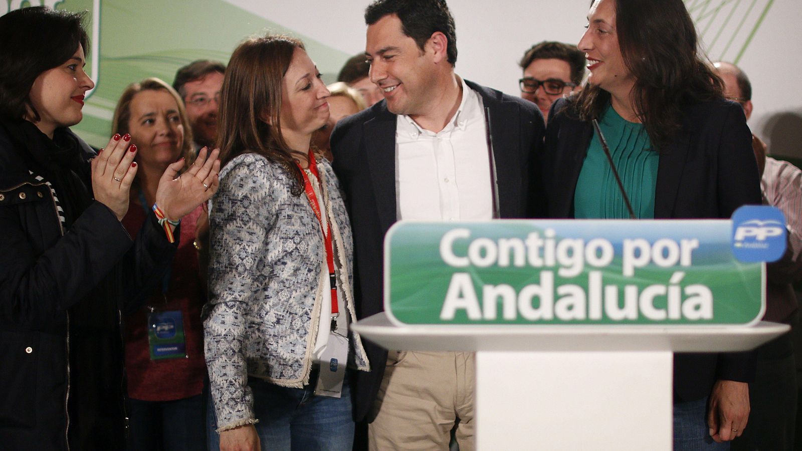 Foto: Juanma Moreno valora los resultados en las elecciones andaluzas. (EFE)