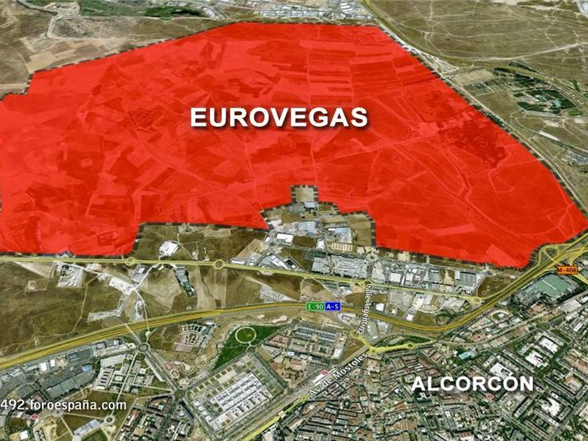 Foto: Los terrenos del Ensanche Norte en Alcorcón, elegidos por Sheldon Adelson para su fallido Eurovegas.