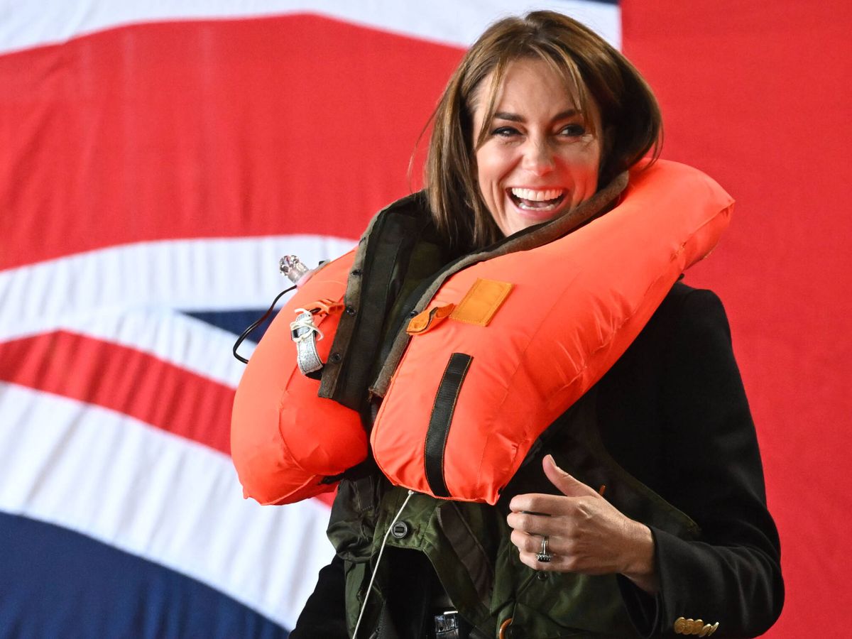 Foto: Kate Middleton durante su visita a la base militar. (Getty)