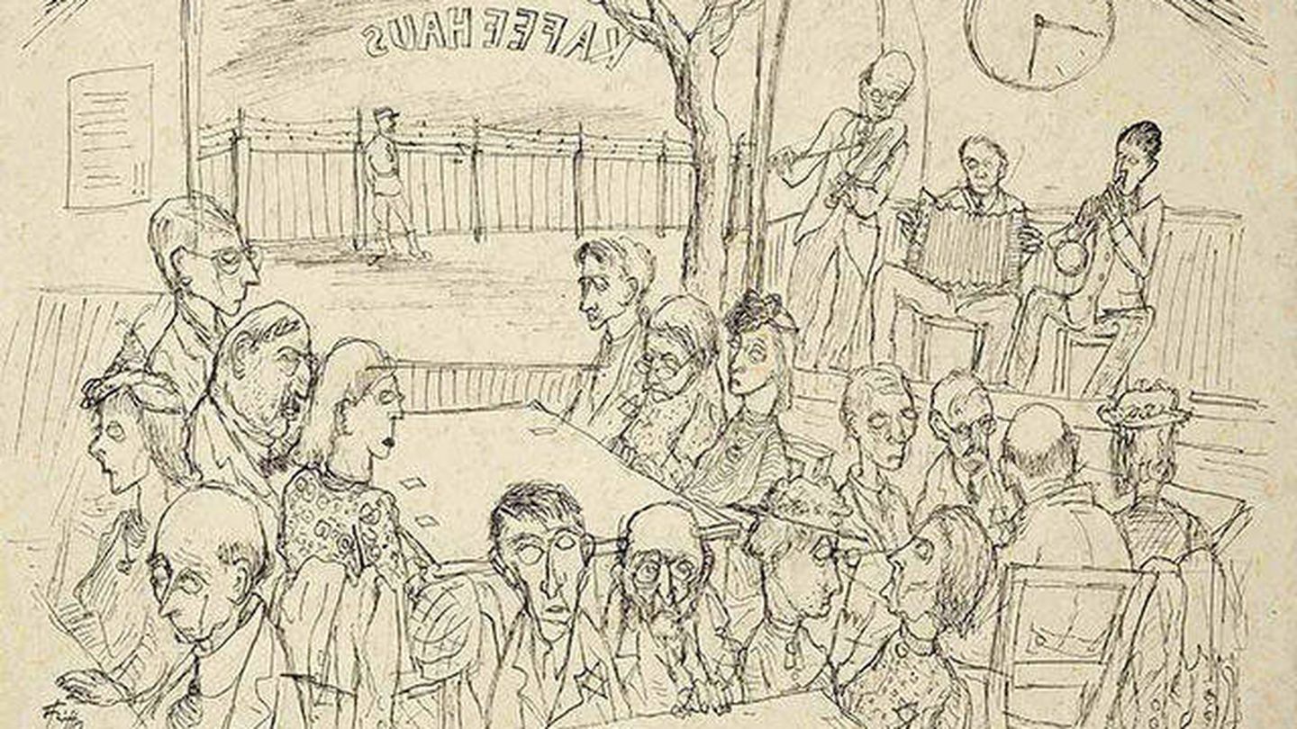 Ilustración creada dentro del campo de concentración. (Wikimedia)