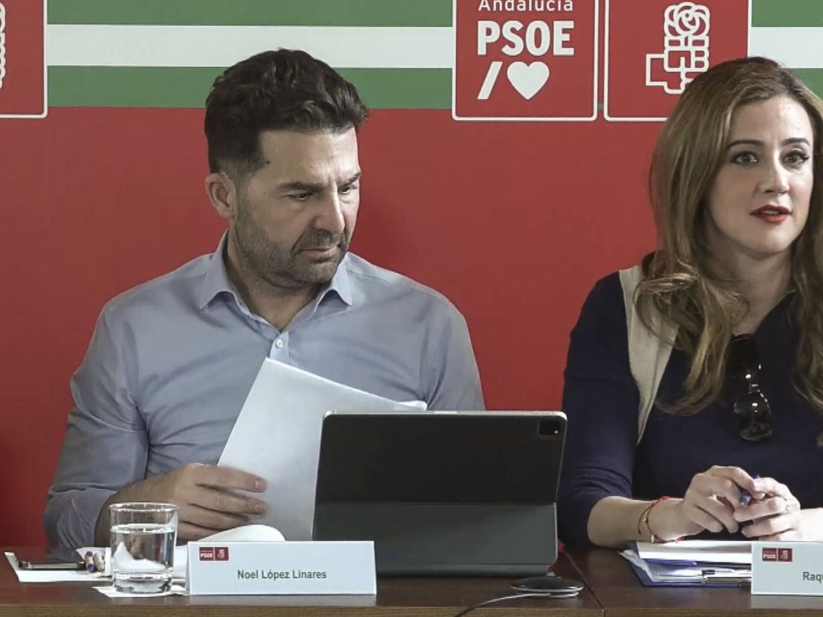 Foto: Noel López en una reunión reciente de la ejecutiva del PSOE andaluz. (EFE)