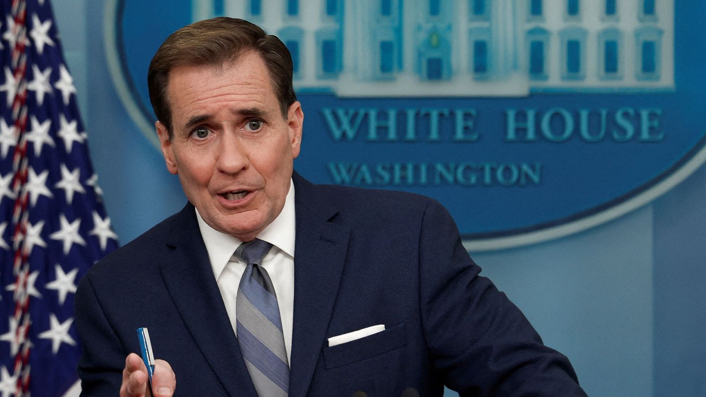 FILE PHOTO: John Kirby, NSC Coordinator for Strategic Communications, answers questions during the daily press briefing at the White House in Washington, U.S., April 10, 2023. REUTERS Evelyn Hockstein File Photo