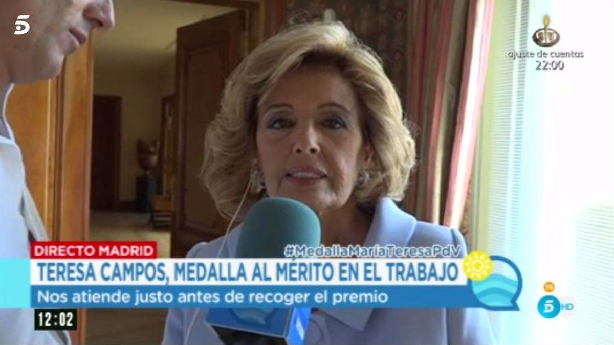 María Teresa Campos regresa a la tele tras recibir la Medalla al Mérito en el Trabajo