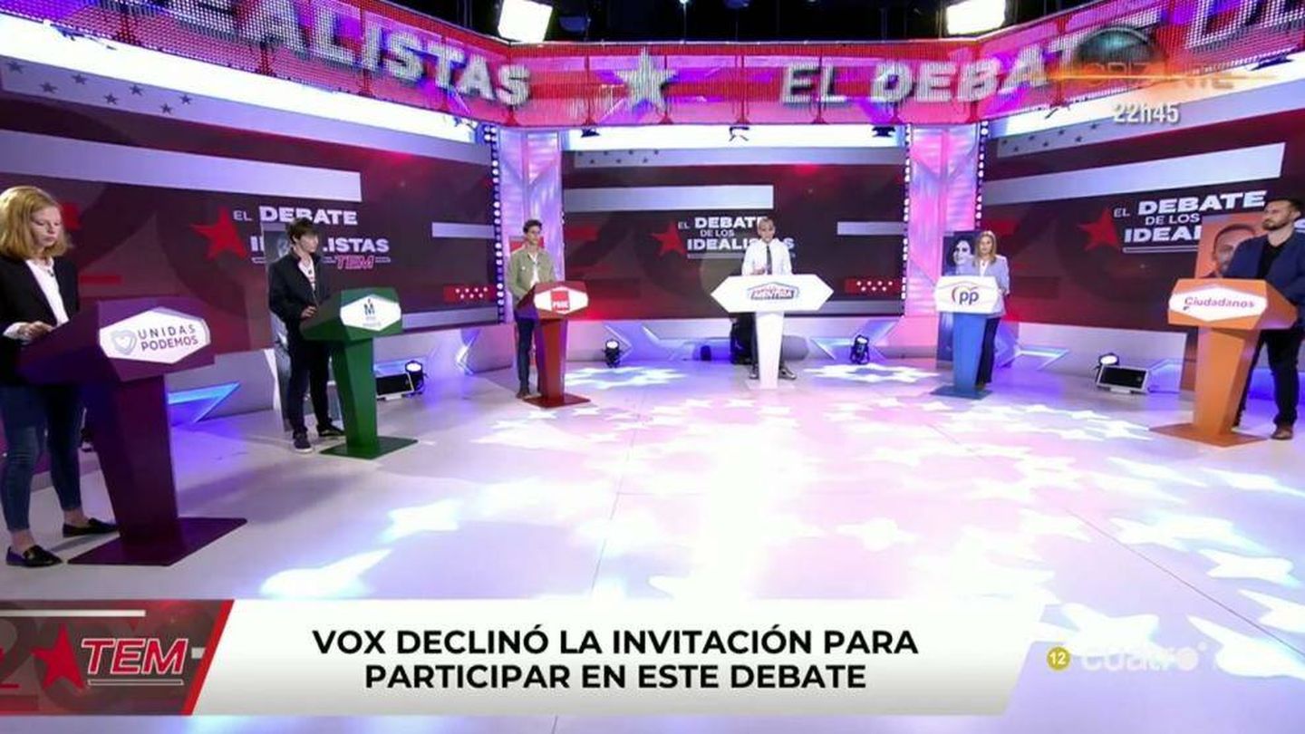 Debate electoral de 'TEM' en 2021 con los candidatos más jóvenes. (Mediaset)