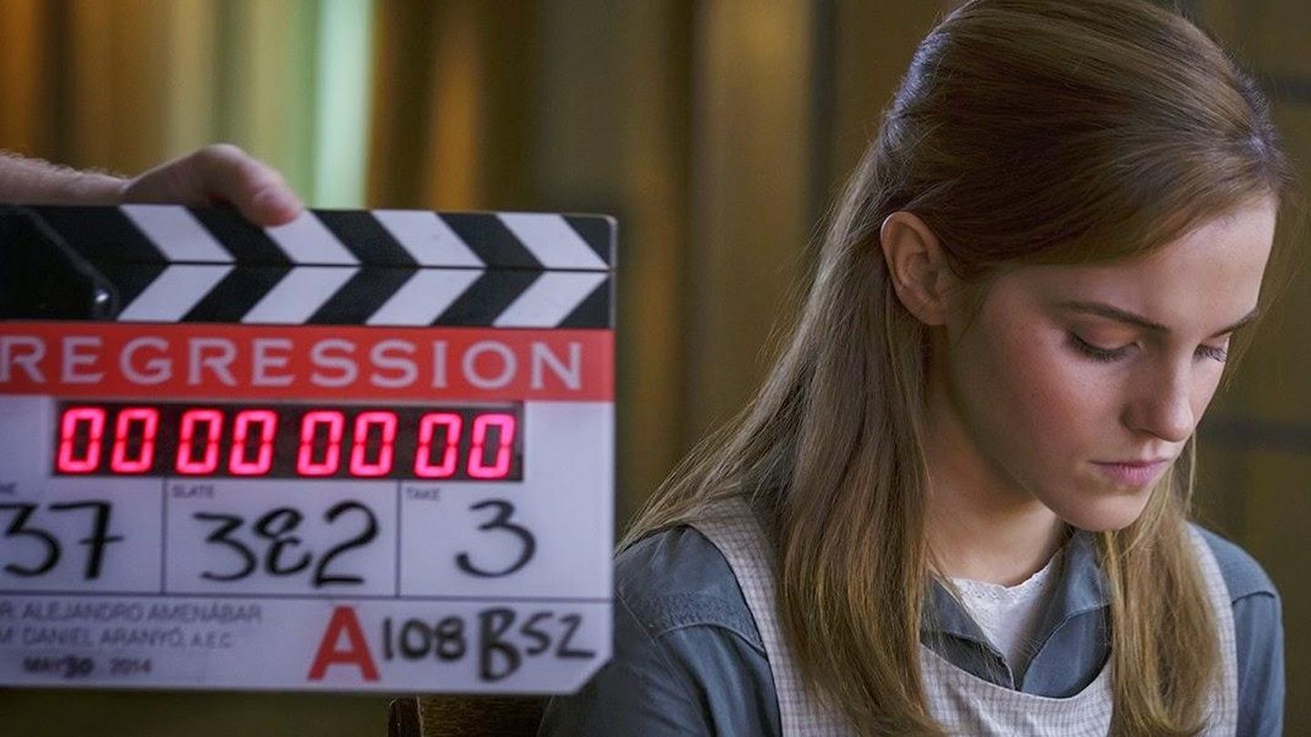 Emma Watson durante el rodaje de 'Regresión'
