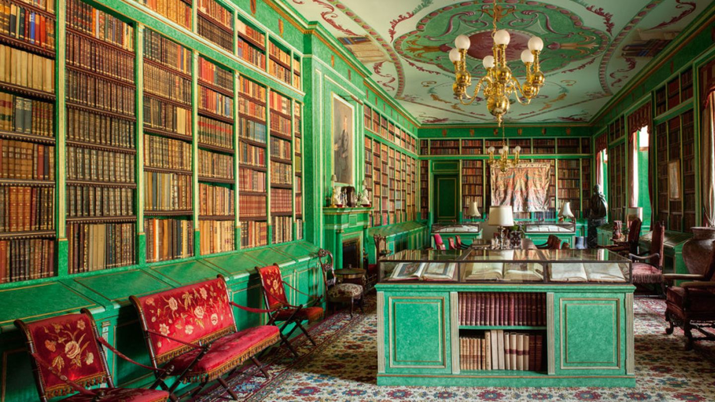 Imagen de la biblioteca del palacio de Liria