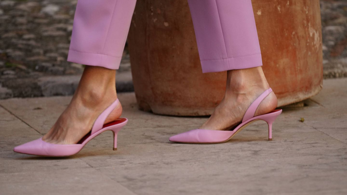 Los zapatos rosas de la reina Letizia. (LP)