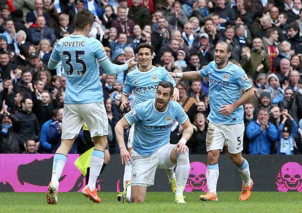 Foto: Varios jugadores del Manchester City durante un partido