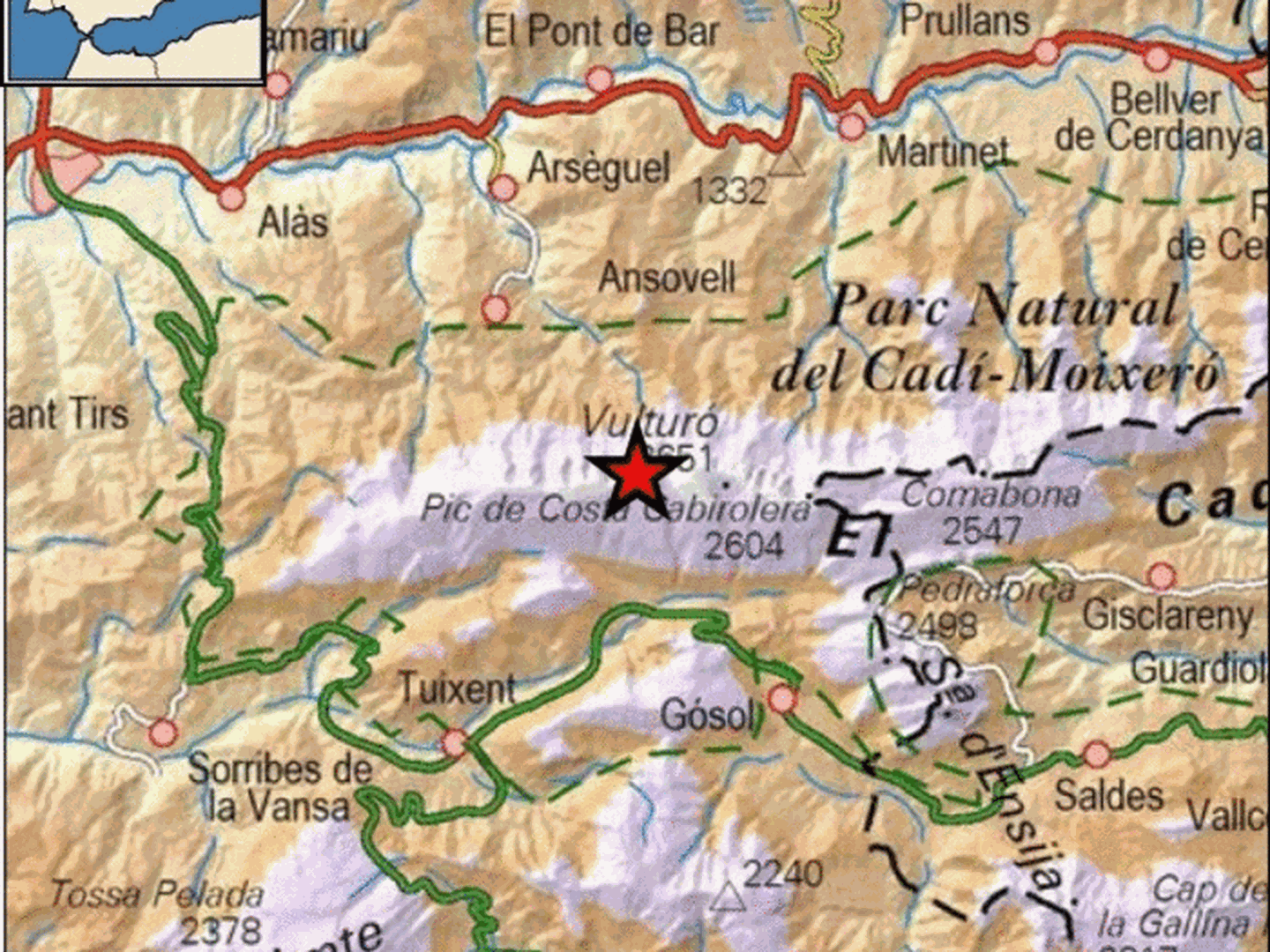 Epicentro del terremoto en las proximidades de Cava. (IGN)