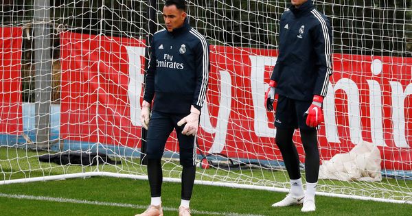 Foto: Keylor Navas y Courtois en un entrenamiento con el Real Madrid. (Reuters)