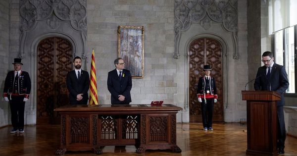 Foto: Quim Torra durante el acto de toma de posesión como Presidente de la Generalitat. (EFE)