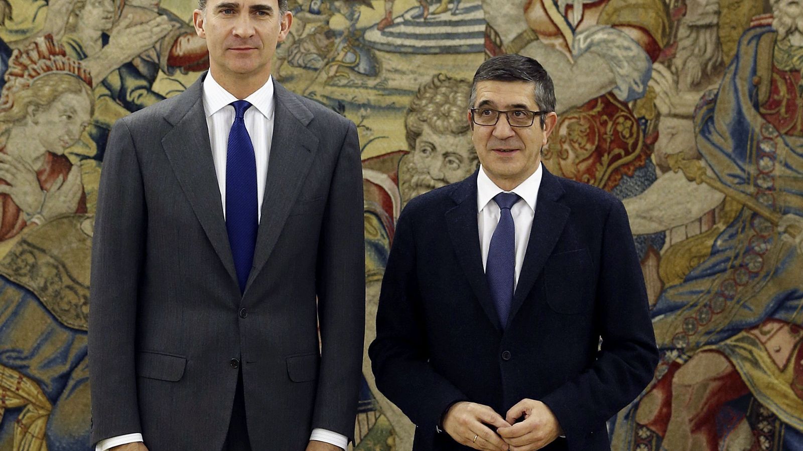 Foto: El Rey junto al presidente del Congreso de los Diputados, Patxi López, en la Zarzuela (Efe)